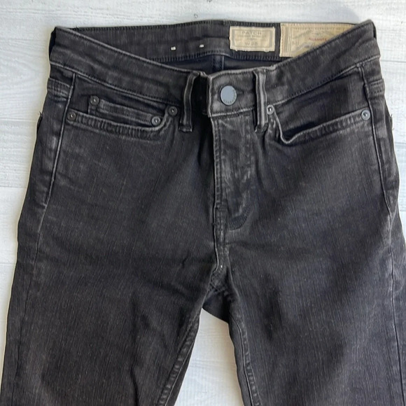 Allsaints Faded Black Skinny Leg Denim with Genuine Leather Patches 25 - Picture 4 of 7